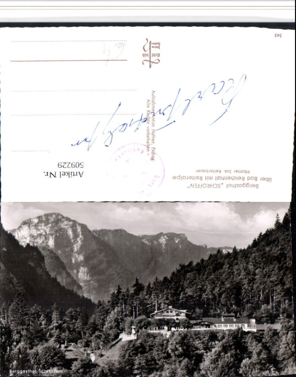 509229,Bad Reichenhall Berggasthof Schroffen m. Reiteralpe Bergkulisse