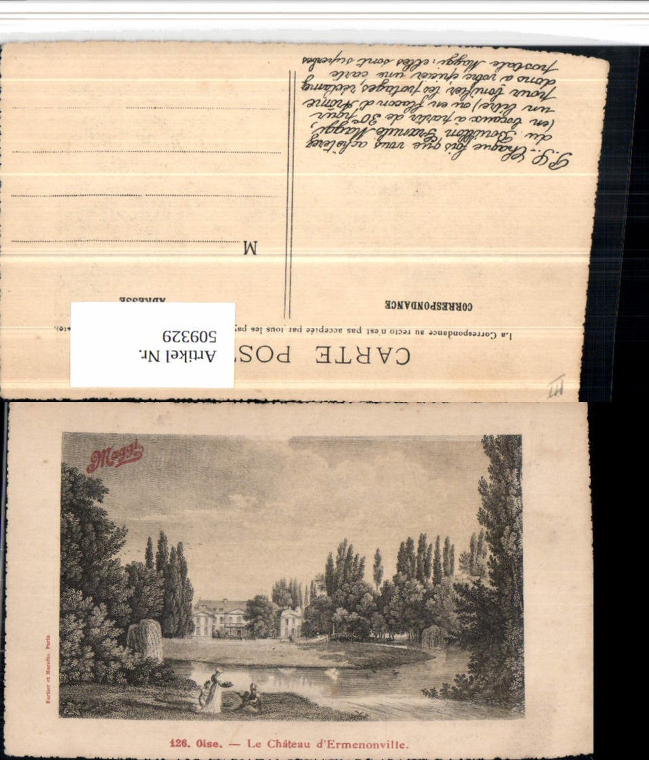 509329,Künstler AK Picardie Oise Chateau Ermenonville Schloss
