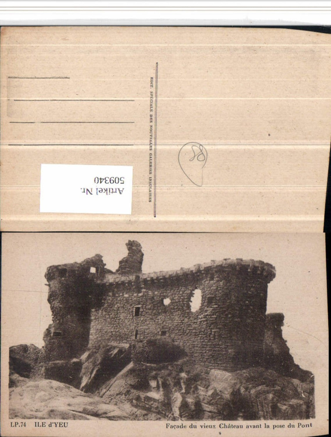 509340,Pays de la Loire Vendee Ile d'Yeu Chateau Schloss Ruine