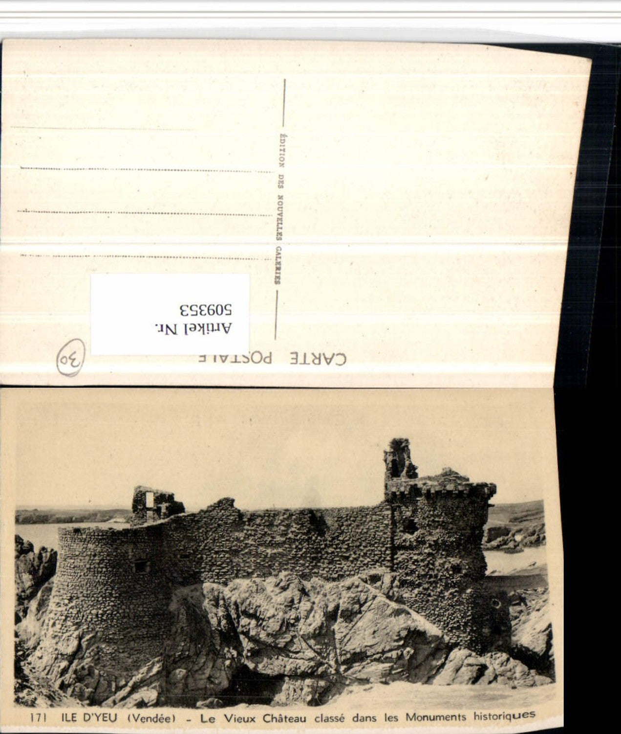 509353,Pays de la Loire Vendee Ile d'Yeu Vieux Chateau Schloss Ruine