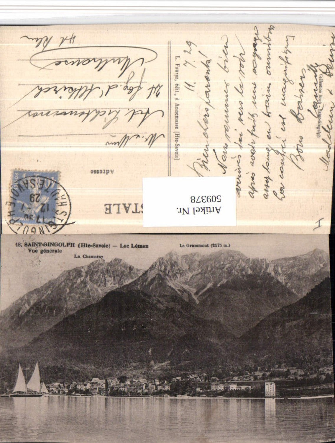 509378,Rhone-Alpes Hatue-Savoie Saint-Gingolph Vue generale Totale Bergkulisse