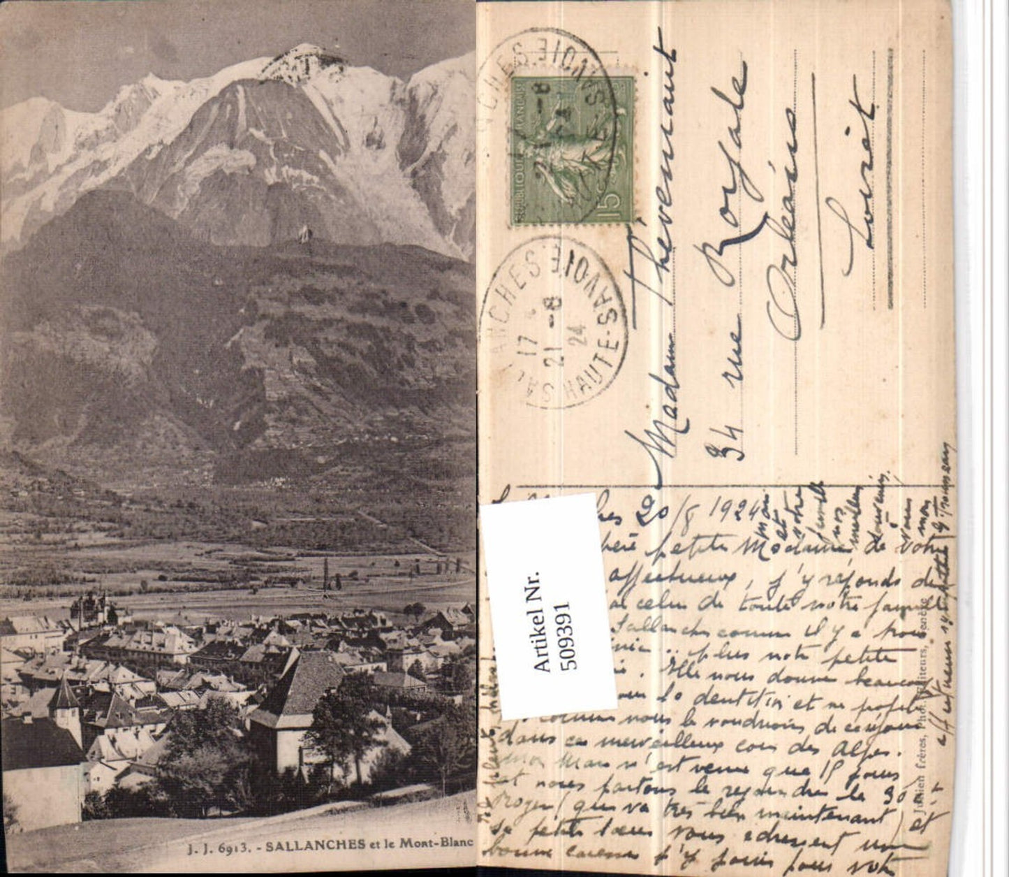 509391,Rhone-Alpes Hatue-Savoie Sallanches et Mont-Blanc Teilansicht Bergkulisse