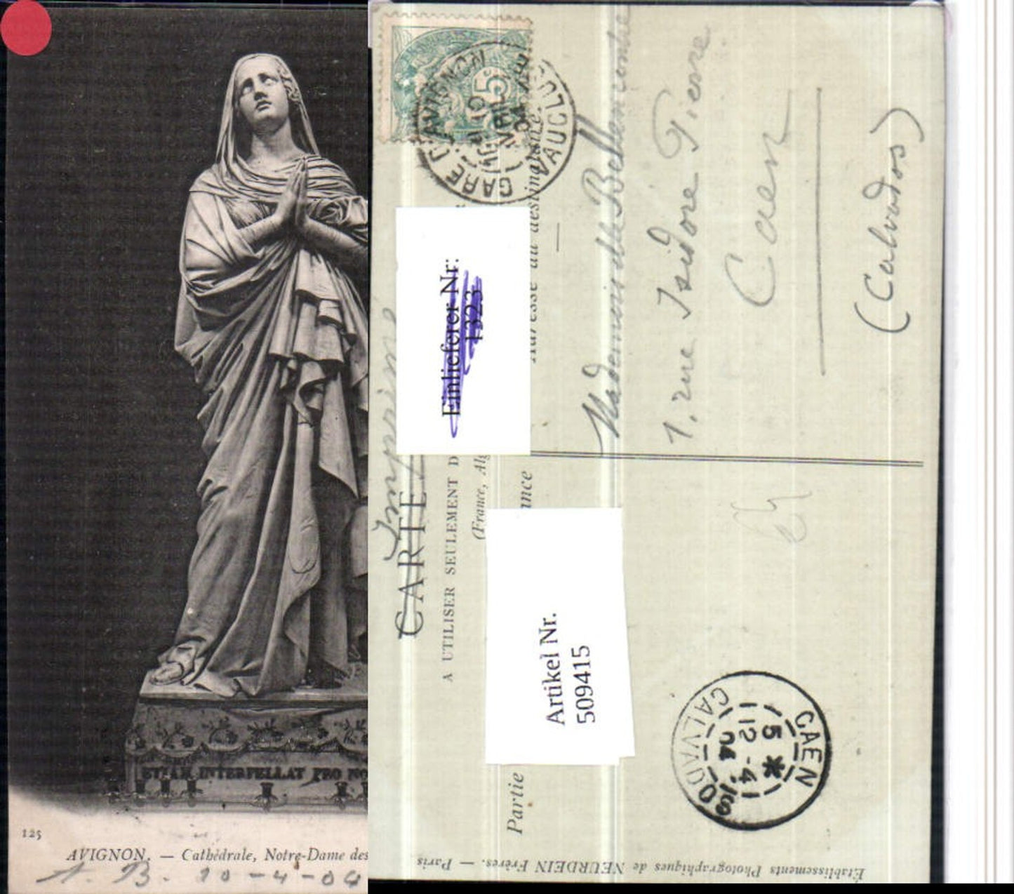 509415,Avignon Cathedrale Notre-Dame des Doms Pradier Statue