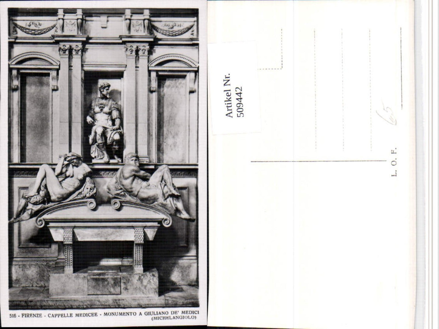 509442,Firenze Florenz Cappelle Medicee Monumento Giuliano Medici Statue