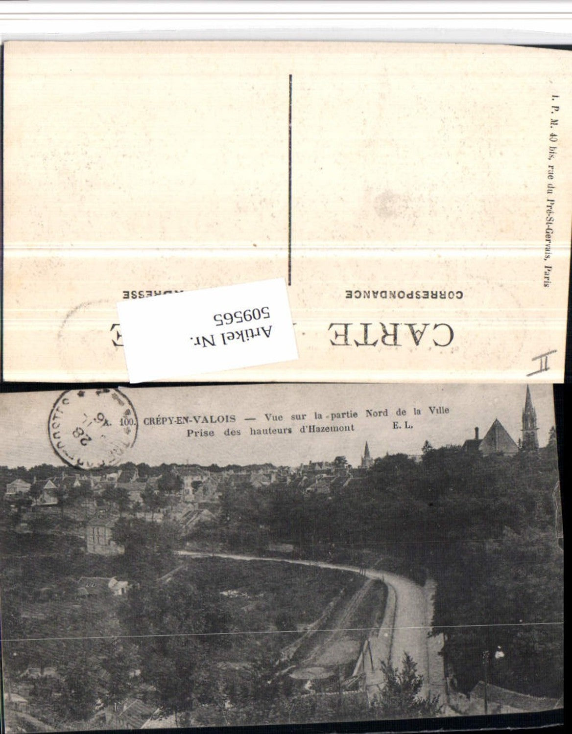 509565,Picardie Oise Crepy-en-Valois Vue sur la partie Nord de la Ville Totale