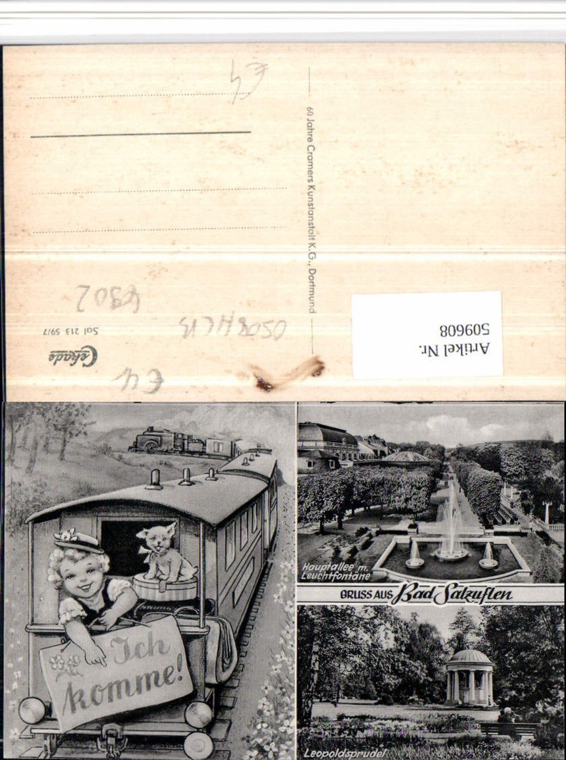 509608,Bad Salzuflen Leopoldsprudel Hauptallee Zug Lok Mehrbildkarte