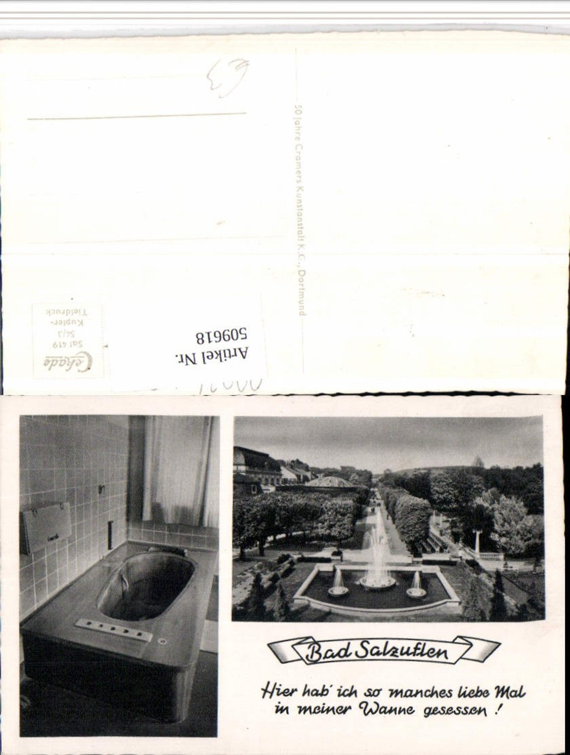 509618,Bad Salzuflen Hauptallee Brunnen Badewanne Mehrbildkarte