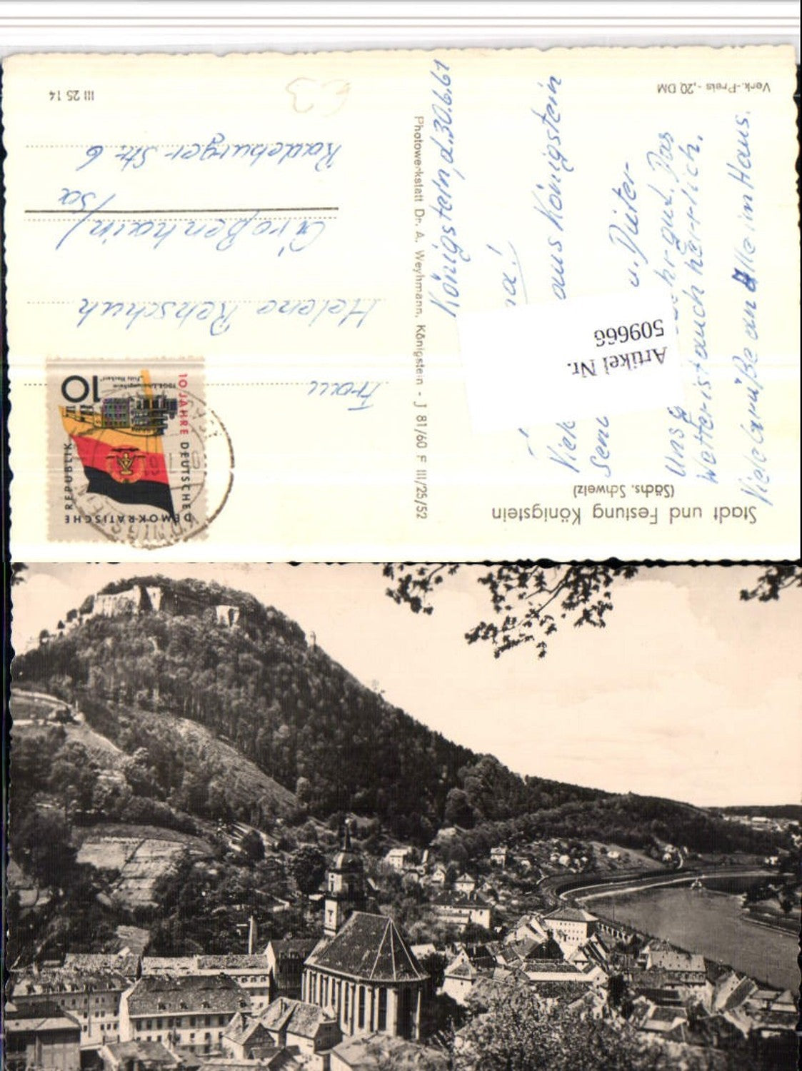 509666,Sächsische Schweiz Stadt u. Festung Königstein Totale
