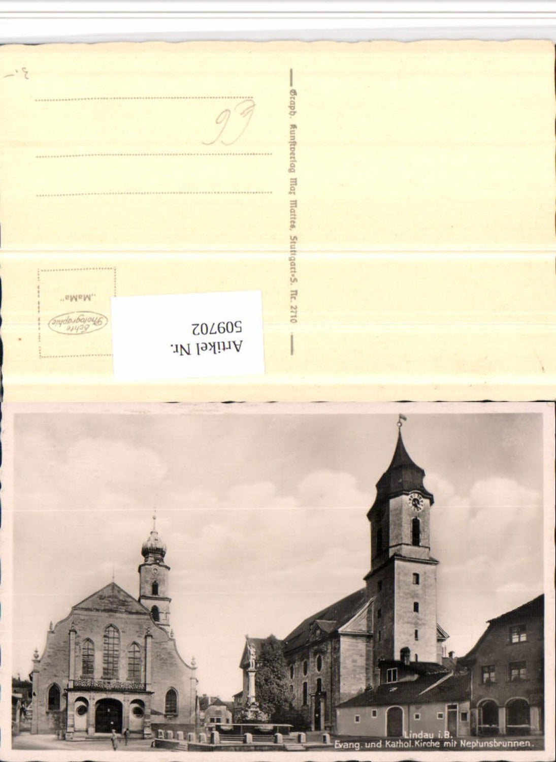 509702,Lindau im Bodensee Evangelische u. Katholische Kirche Brunnen