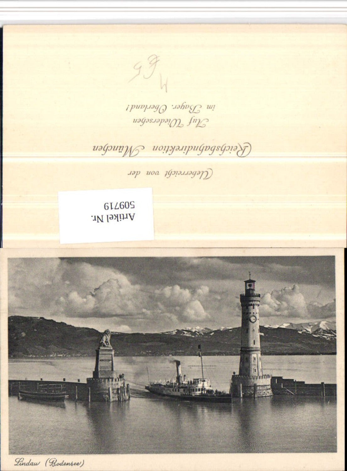 509719,Lindau im Bodensee Hafen Dampfer Leuchtturm Bergkulisse
