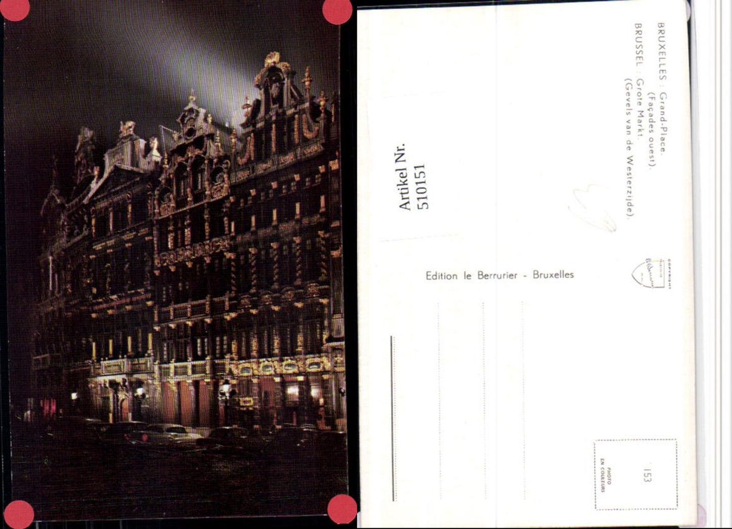 510151,Belgium Bruxelles Brüssel b. Nacht Grand Place Platz