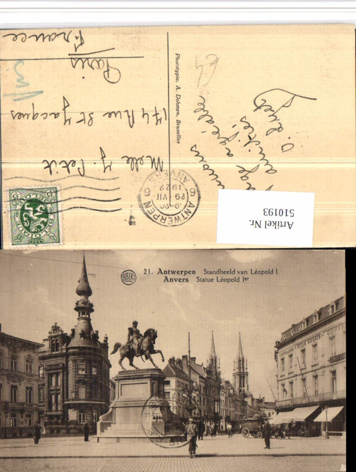 510193,Belgium Antwerpen Anvers Statue Leopold 1 Denkmal