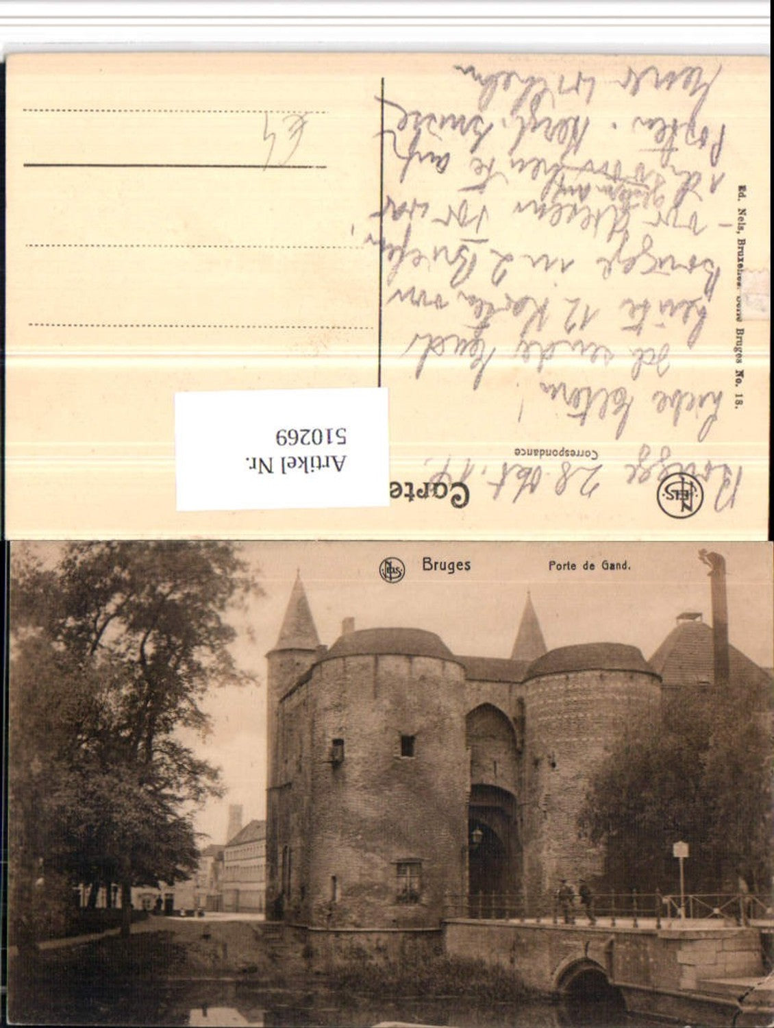 510269,Belgium Bruges Brügge Porte de Gand Tor Brücke
