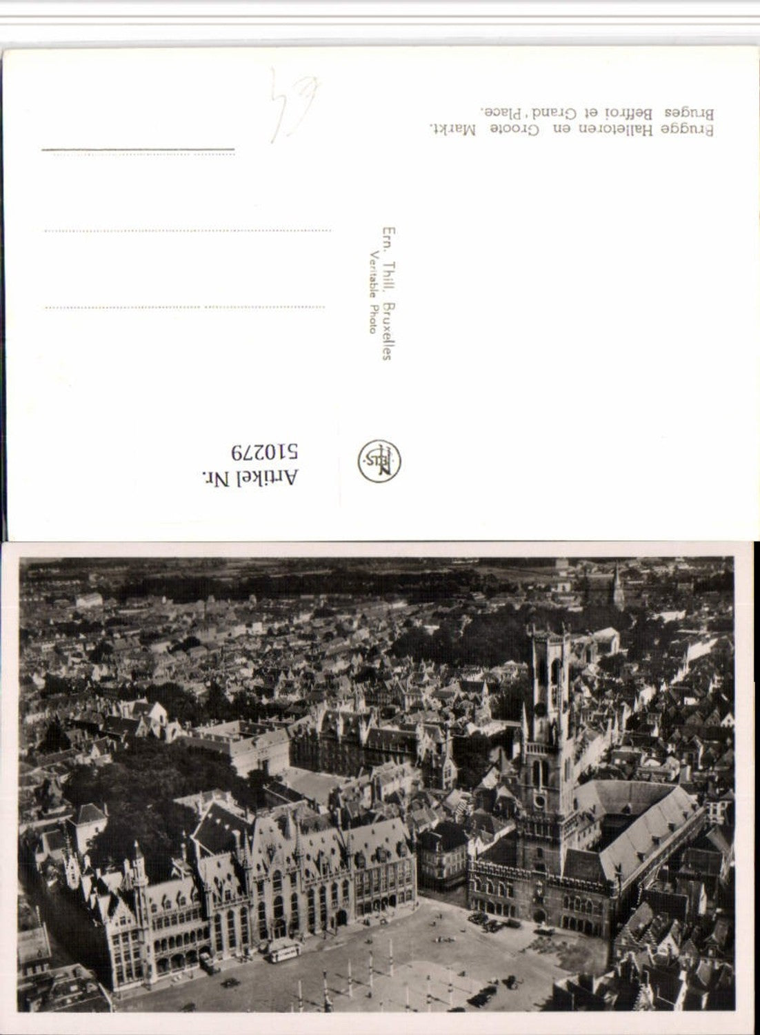 510279, Belgium Bruges Bruges Beffroi et Grand Place Partial view of the Town Hall