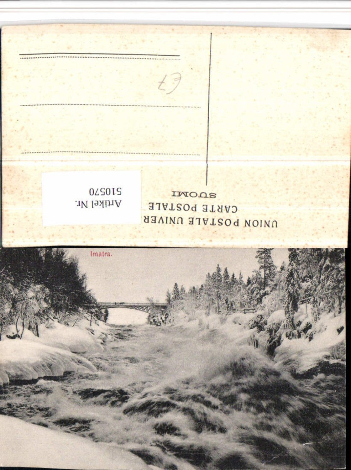 510570,Finland Imatra Fluss Brücke Winterbild