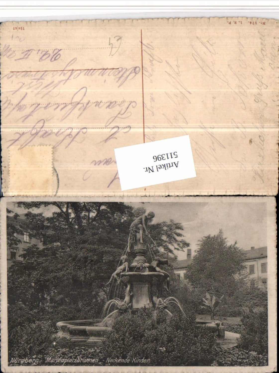 511396,Nürnberg Marienplatzbrunnen Neckende Kinder Brunnen