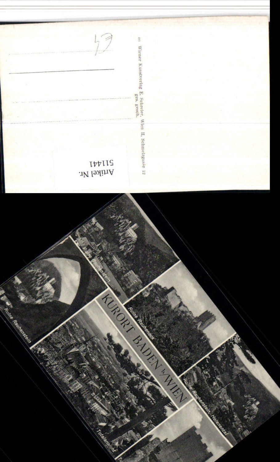 511441,Baden b. Wien Totale Ruine Rauhenstein Mehrbildkarte