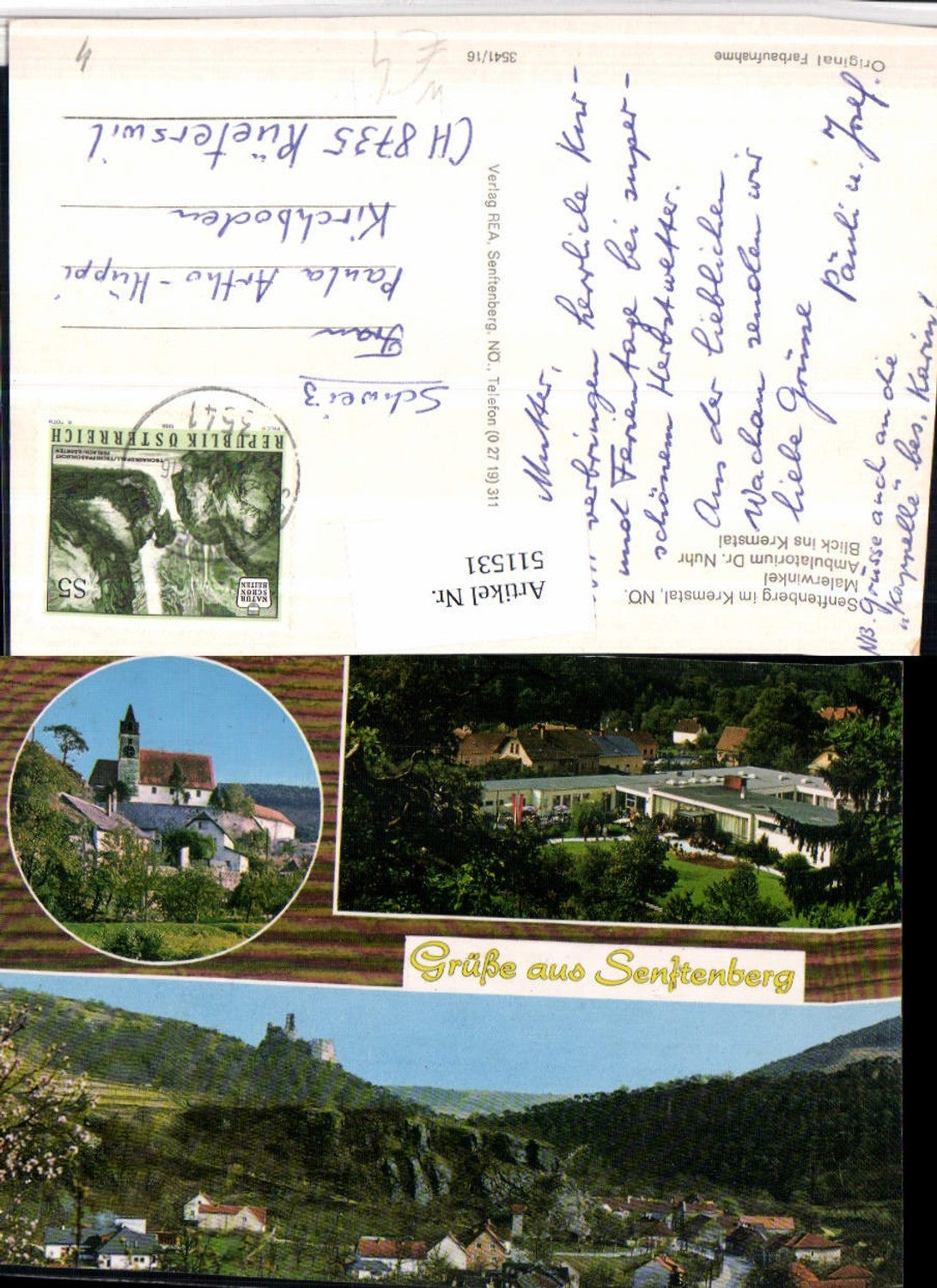 511531,Senftenberg im Kremstal Totale Kirche Ambulatorium Mehrbildkarte