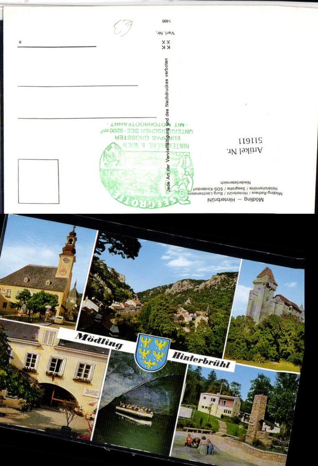 511611,Mödling Hinterbrühl Kirche Burg Grotte Mehrbildkarte