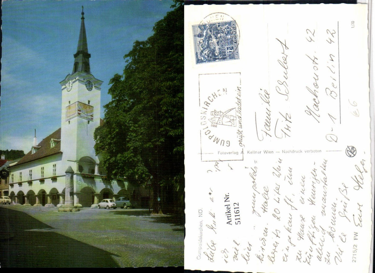 511612,Gumpoldskirchen Rathaus Turm Arkaden Sonnenuhr