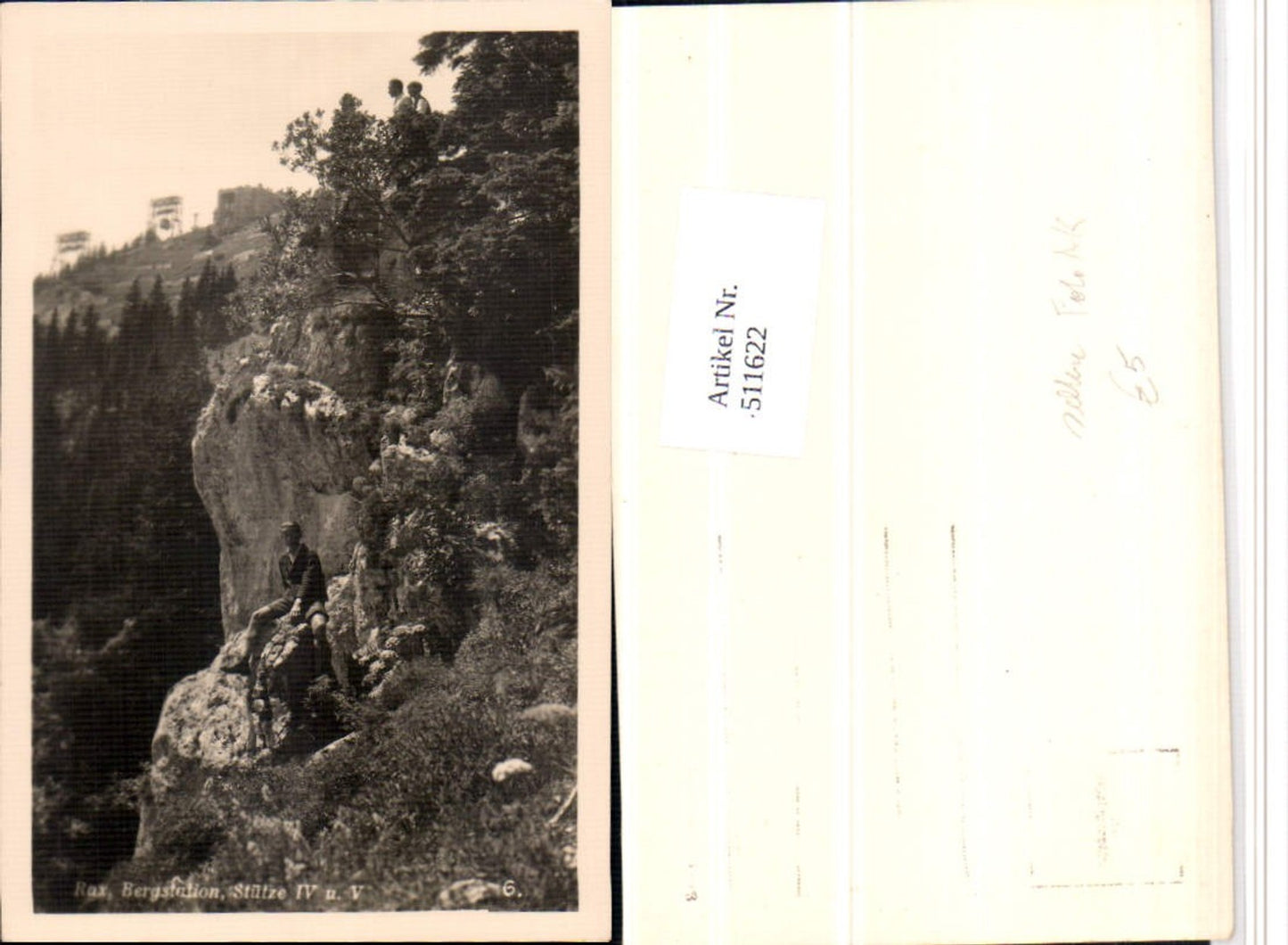 511622,Seltene Foto AK Rax Bergstation b. Reichenau Stütze 4 und 5