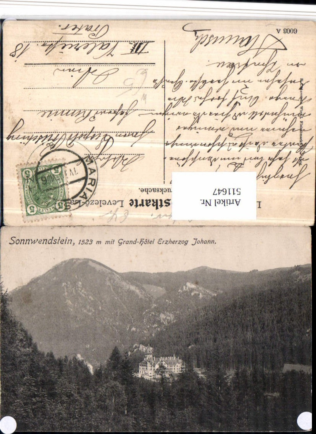 511647,Sonnwendstein b. Semmering m. Grand Hotel Erzherzog Johann