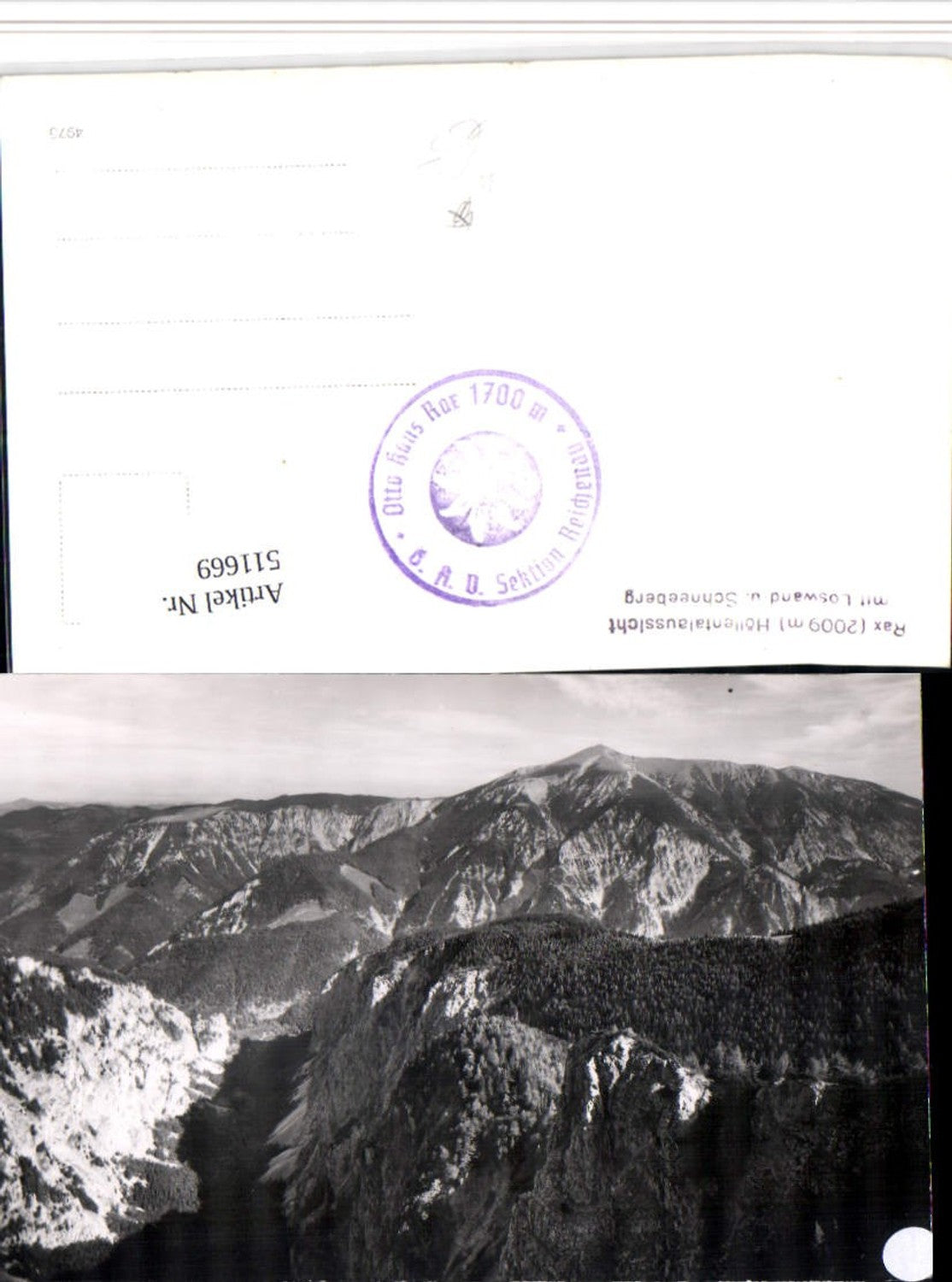 511669,Rax Höllentalaussicht b. Schwarzau m. Loswand u. Schneeberg Bergkulisse