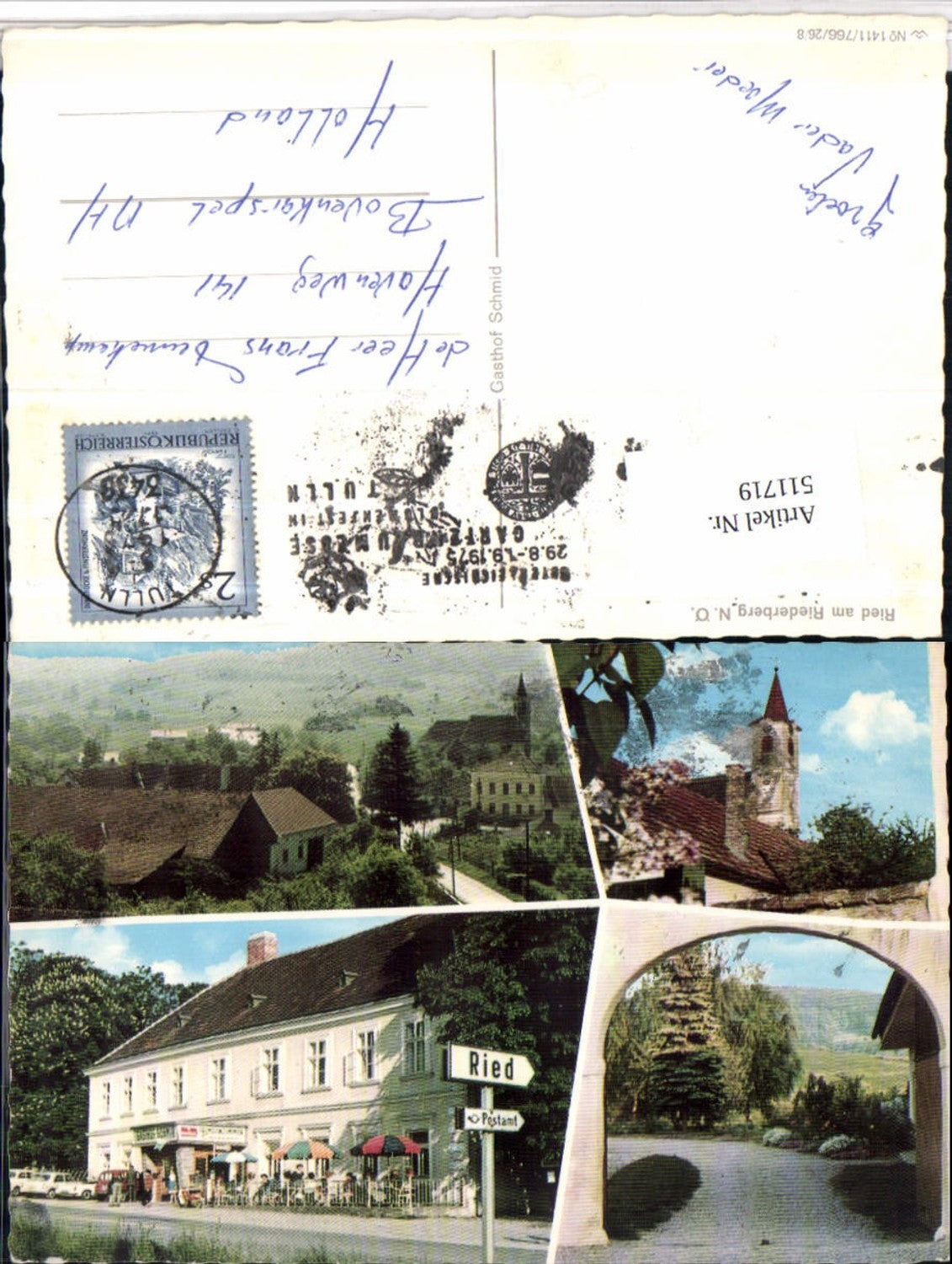 511719,Ried am Riederberg bei Tulln Teilansicht Kirche Gasthof Mehrbildkarte