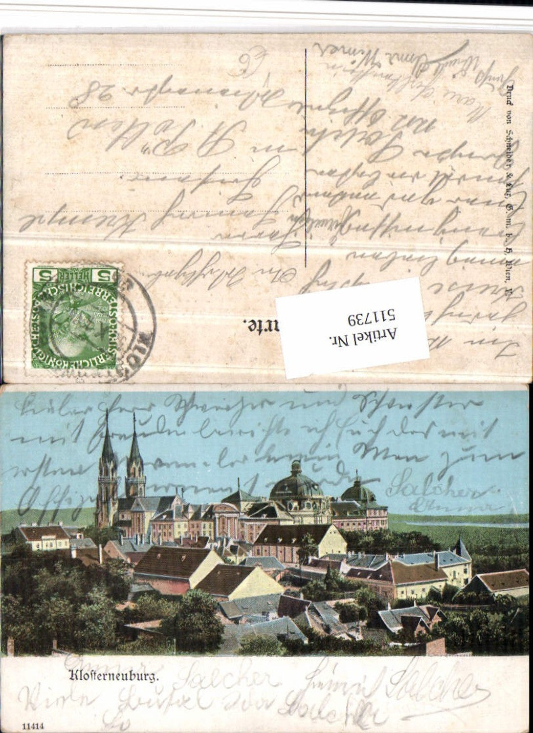 511739,Klosterneuburg Teilansicht m. Stift pub Schneider & Lux