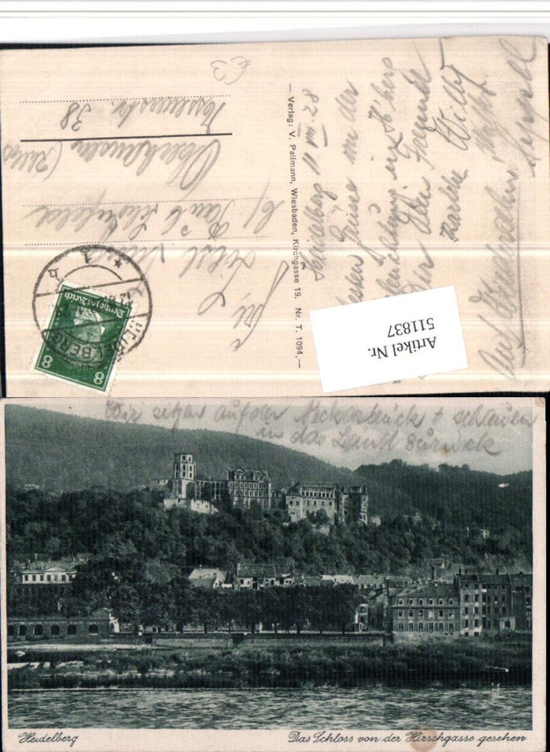 511837,Heidelberg Schloss von d. Hirschgasse