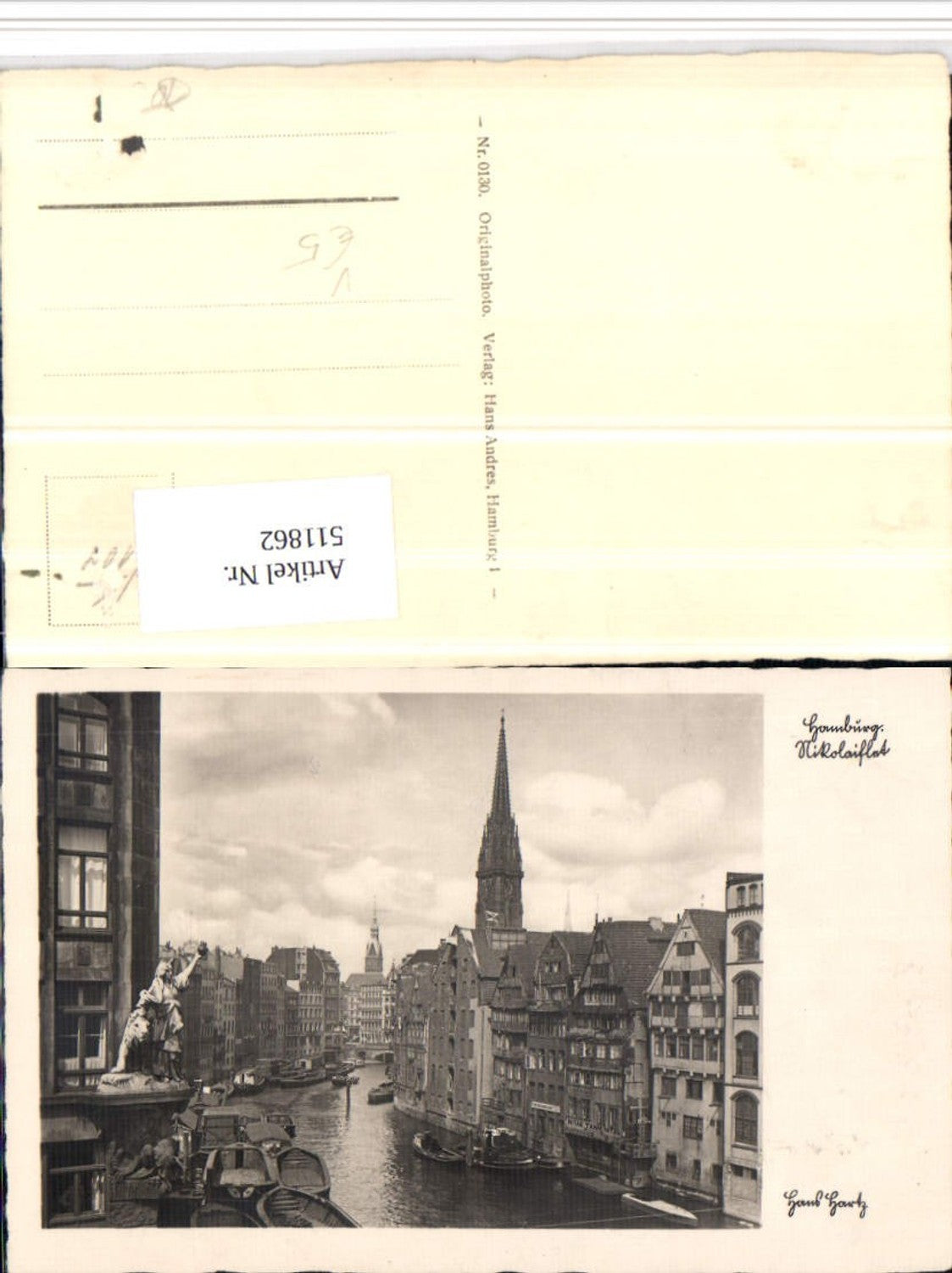 511862,Hamburg Nikolaiflet Kanal Boote pub Hans Andres 0130