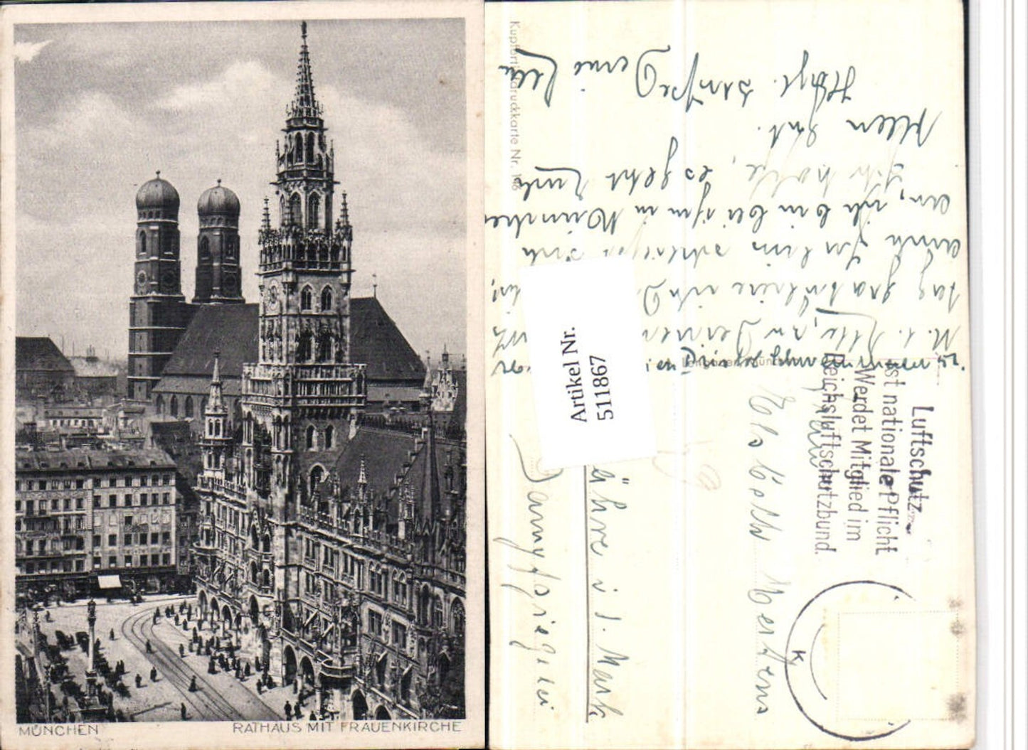 511867,München Rathaus m. Frauenkirche Kirche