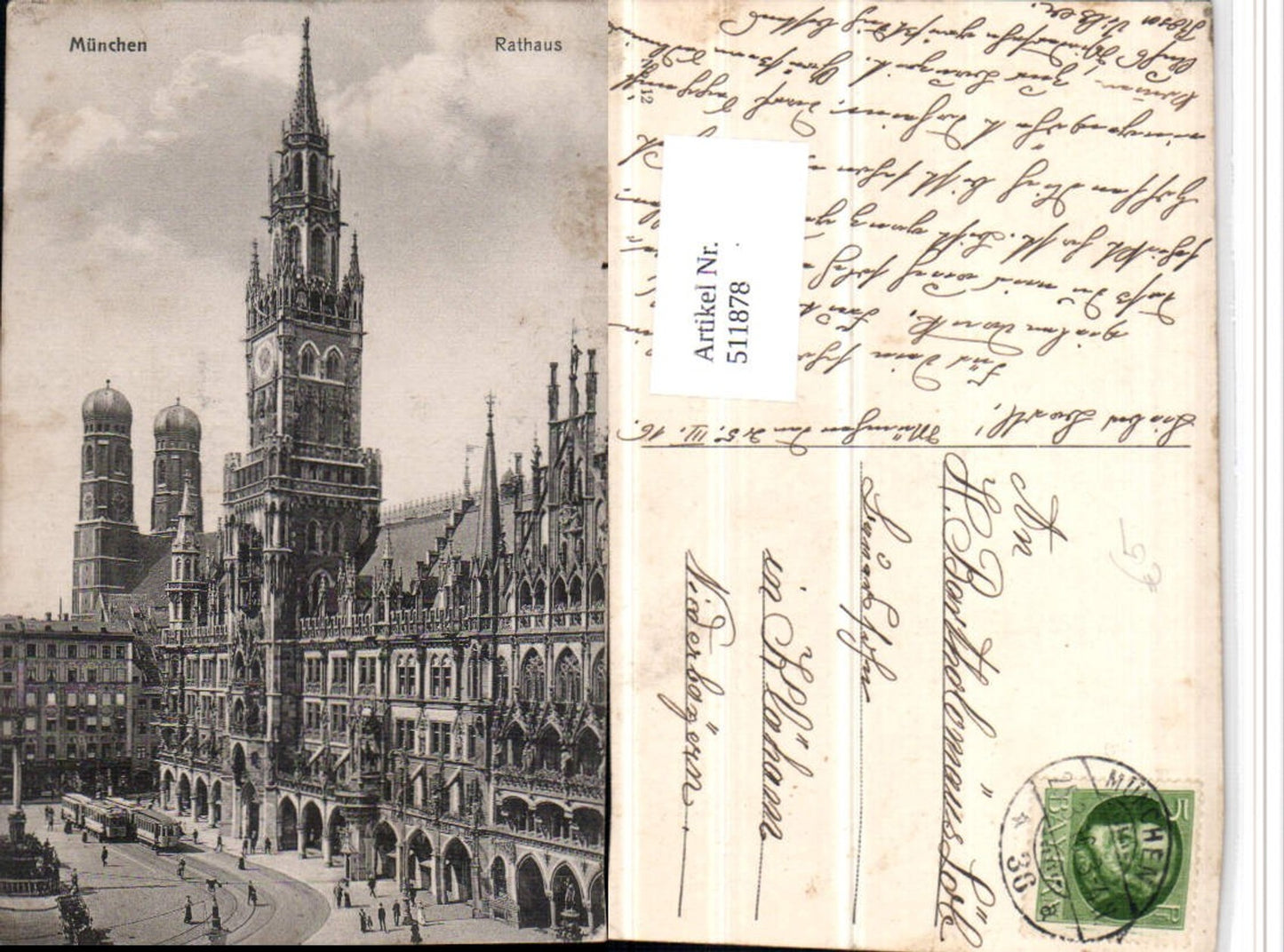 511878,München Rathaus m. Frauenkirche Kirche