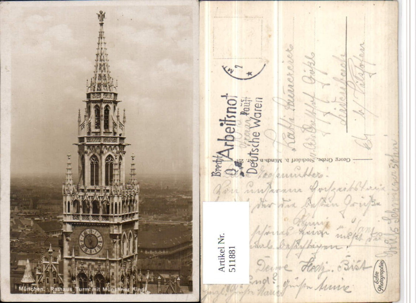 511881,München Rathaus Turm m. Münchner Kindl