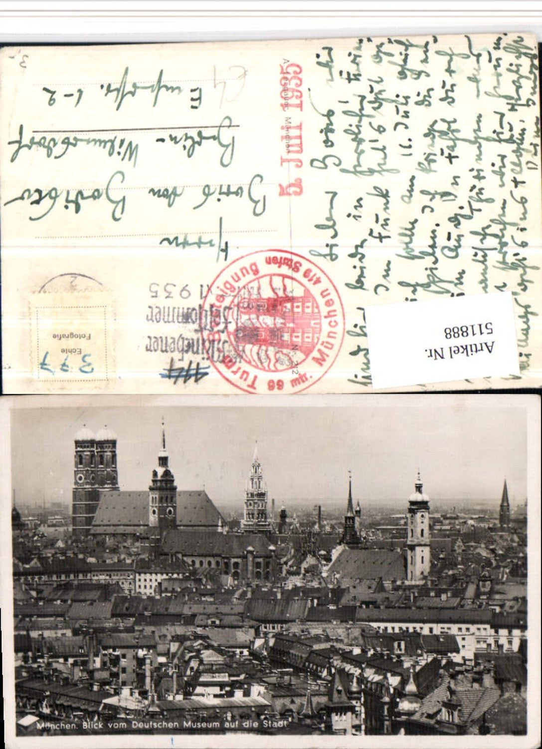 511888,München Teilansicht vom Deutschen Museum Kirche Rathaus