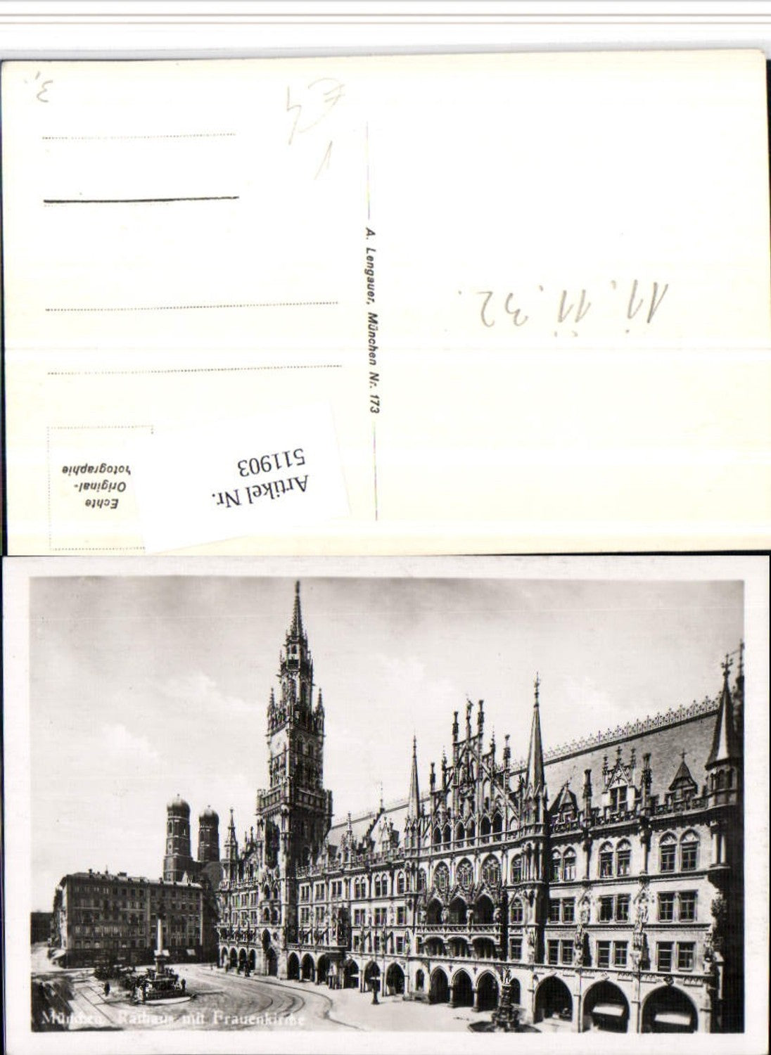 511903,München Rathaus m. Frauenkirche pub A. Lengauer 173