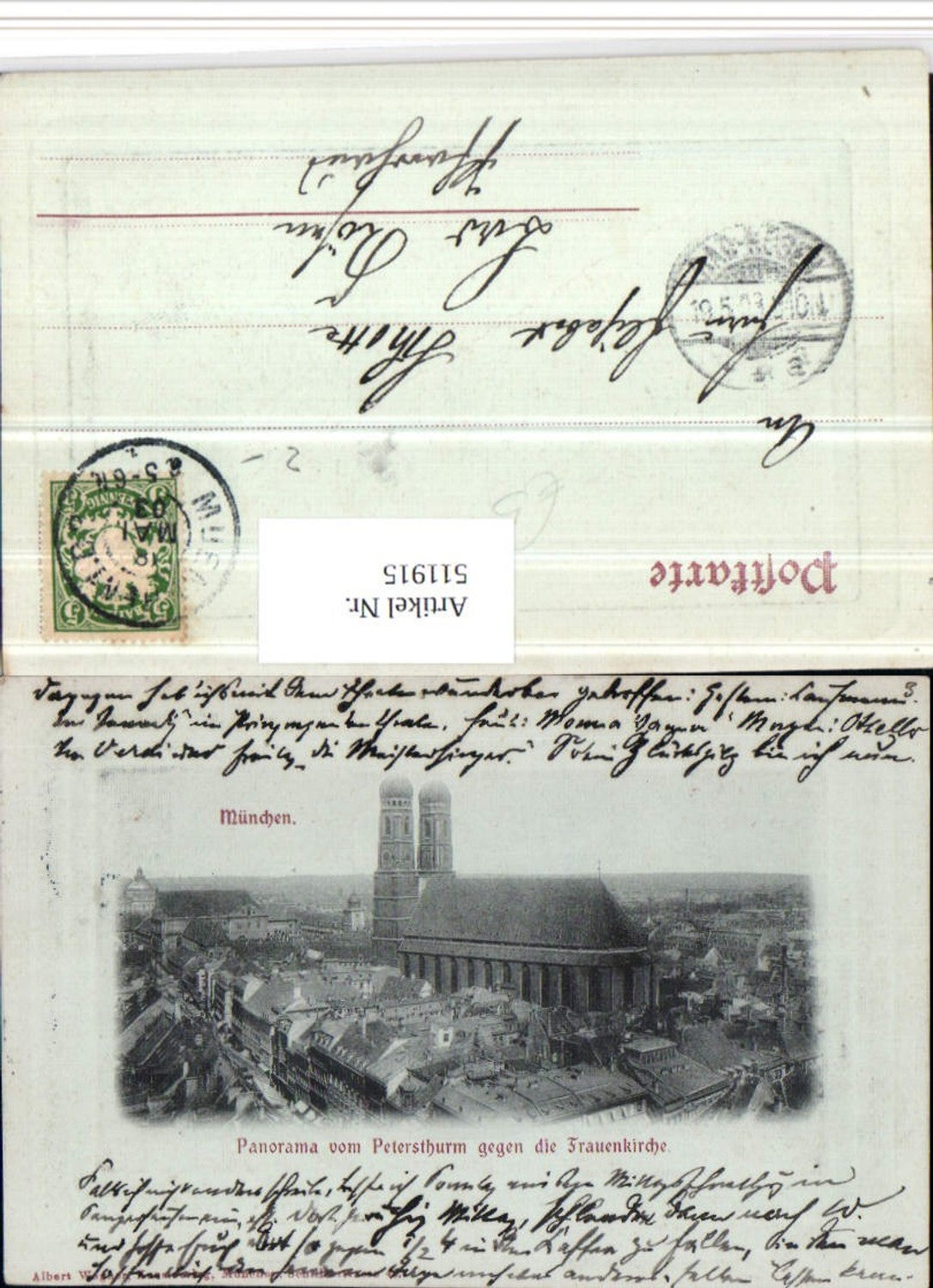 511915,München Panorama vom Petersturm geg. Frauenkirche