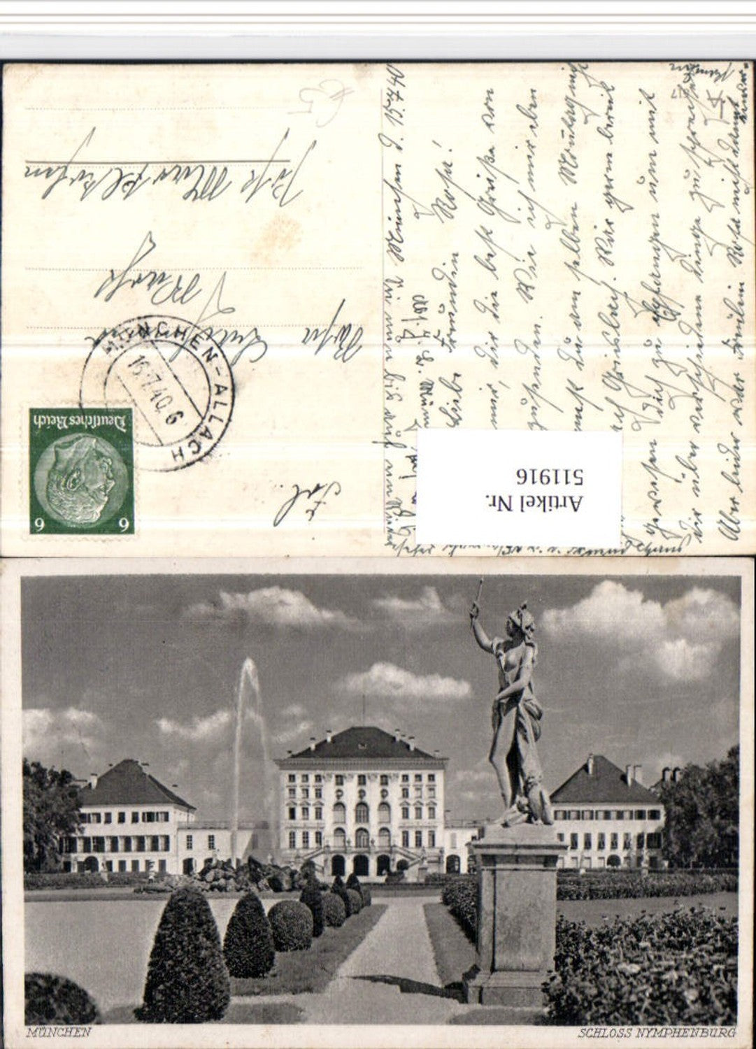 511916,München Schloss Nymphenburg Statue Fontäne