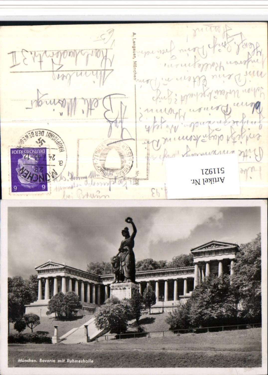 511921,München Bavaria Statue m. Ruhmeshalle pub A. Lengauer 258