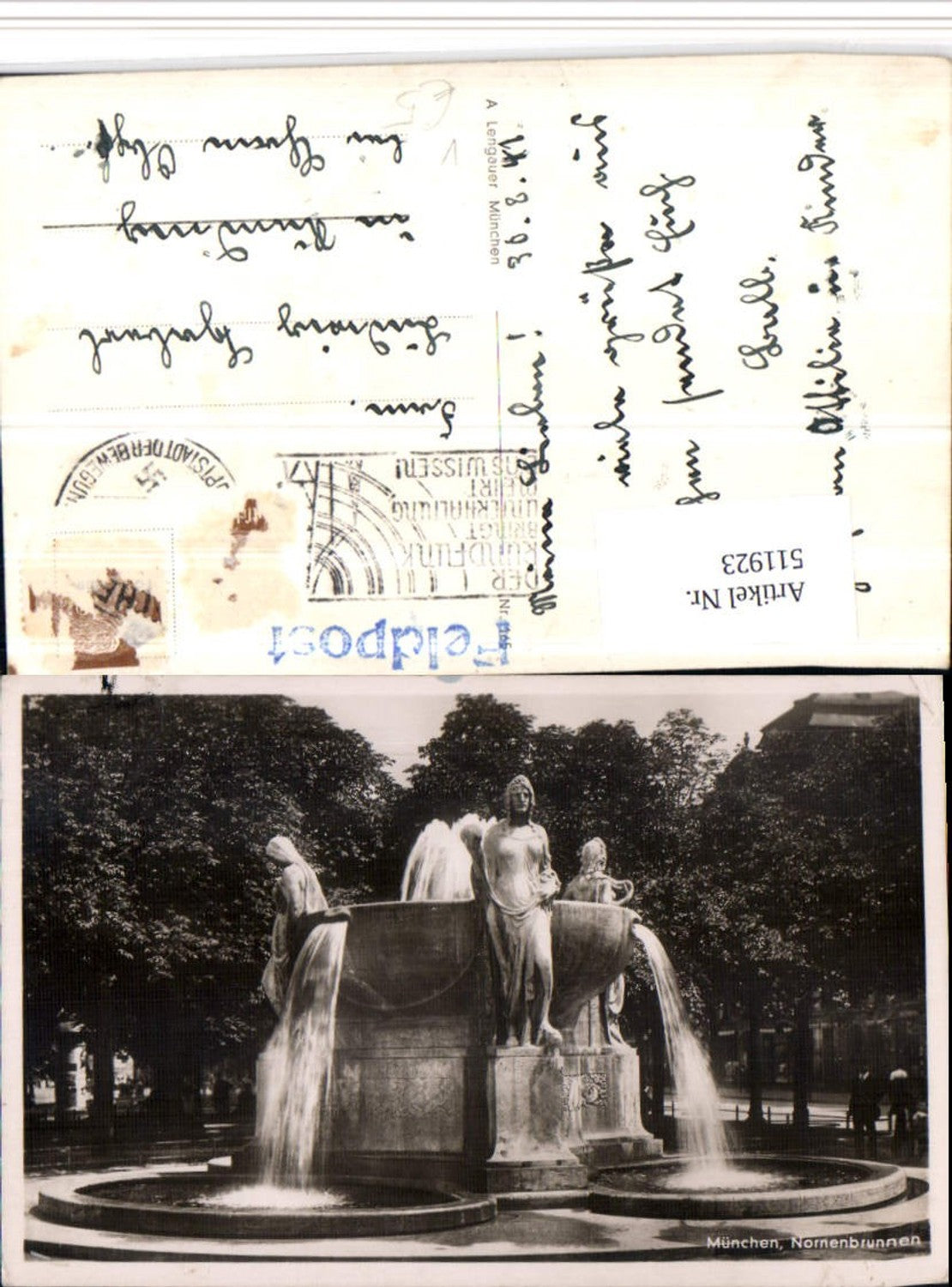 511923,München Nornenbrunnen Brunnen pub A. Lengauer 165