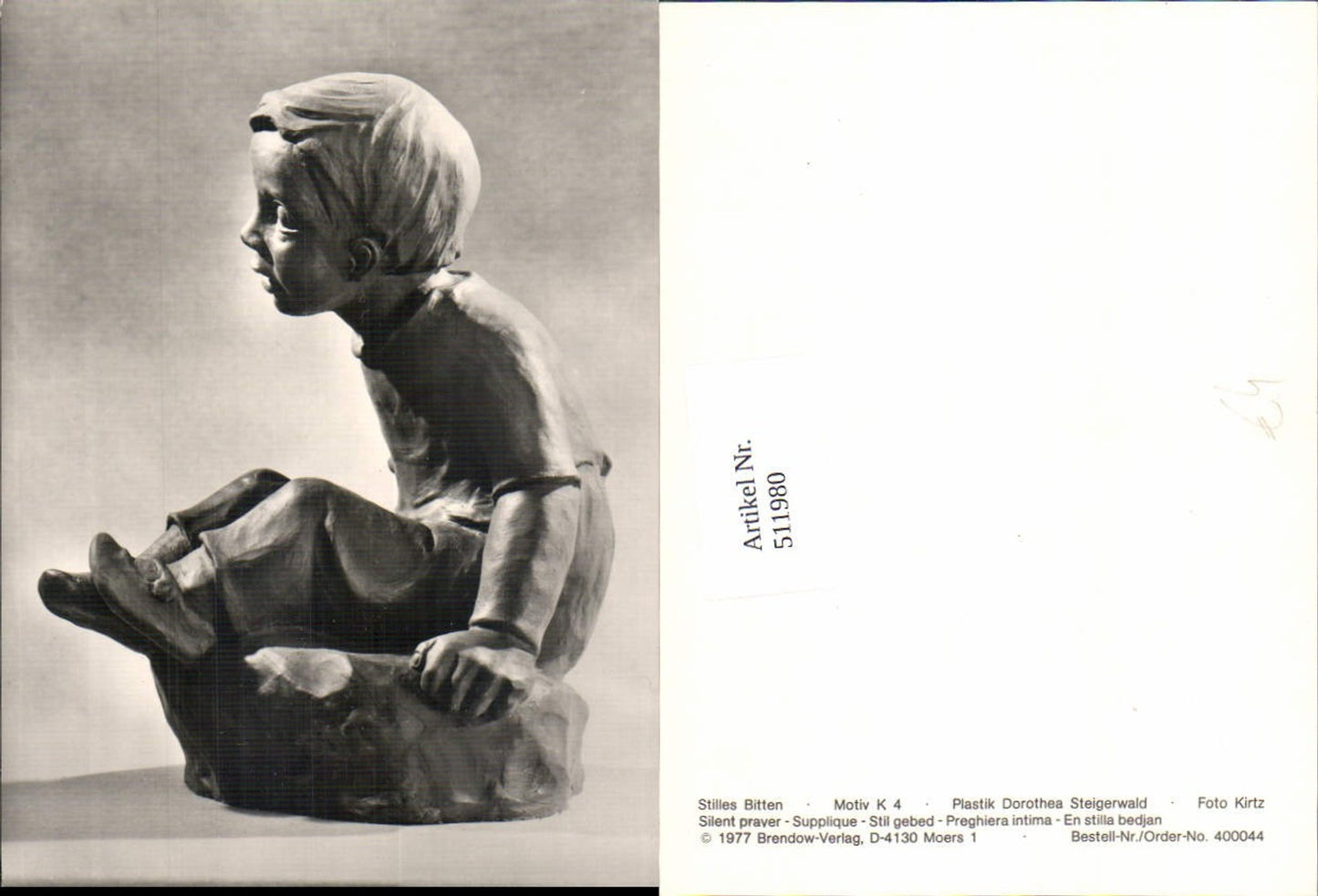 511980,Skulptur Figur Plastik Dorothea Steigerwald Stilles Bitten