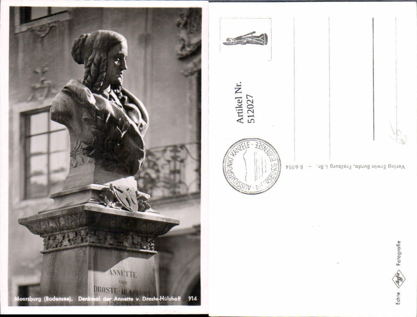512027,Skulptur Figur Meersburg Bodensee Denkmal d. Annette v. Droste-Hülshoff