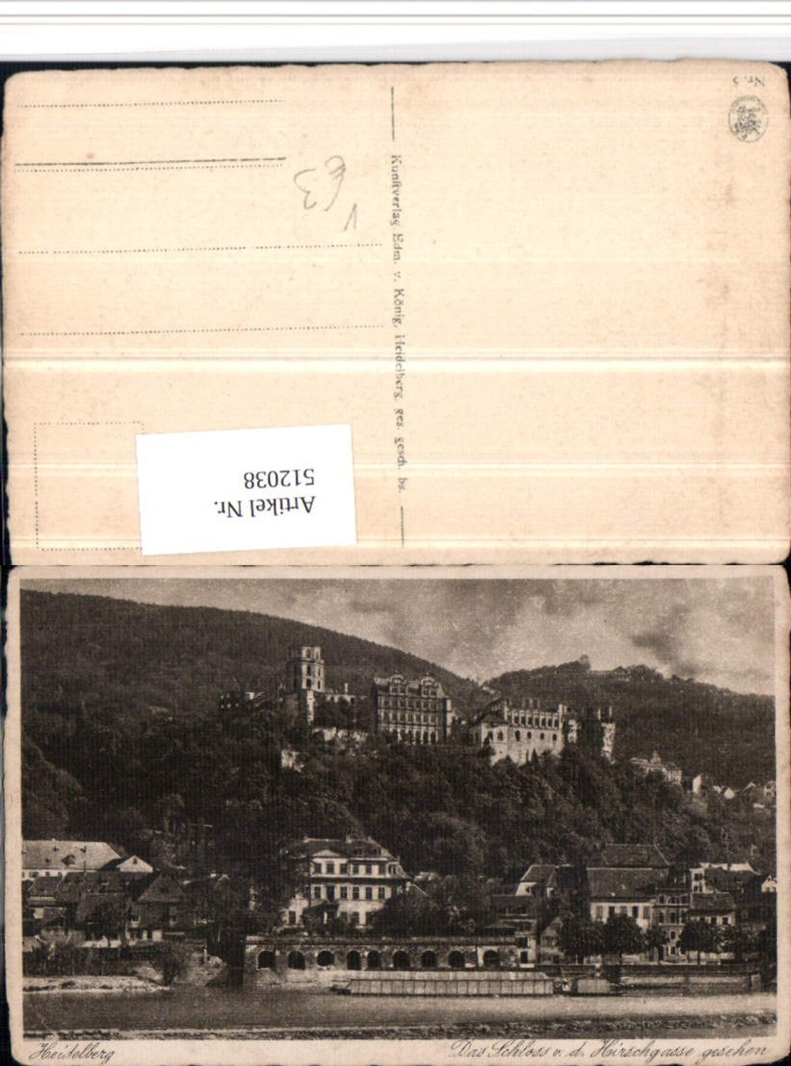 512038,Heidelberg Schloss von d. Hirschgasse pub Edmund v. König 5