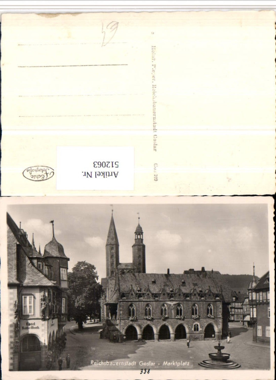 512063,Goslar Marktplatz Brunnen Rathaus Hotel