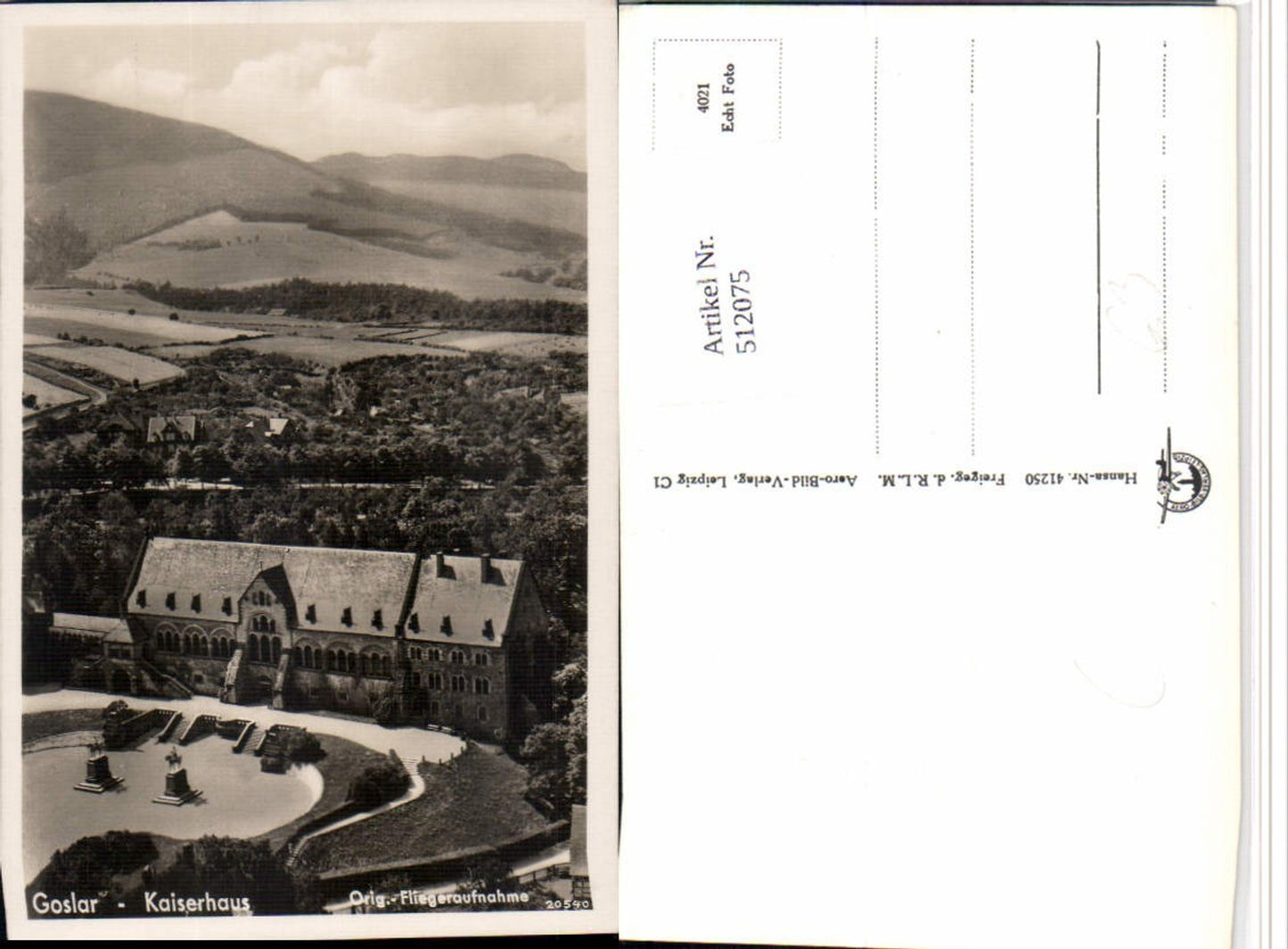 512075,Goslar am Harz Kaiserhaus Fliegeraufnahme 20540