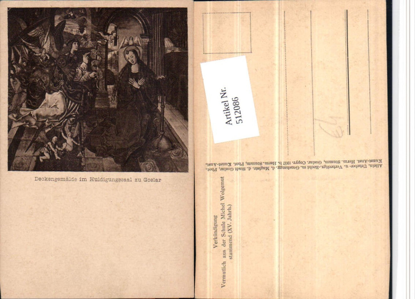 512086,Goslar Huldigungssaal Deckengemälde Verkündigung