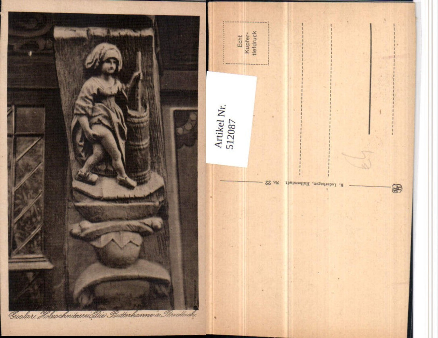 512087,Goslar Holzschnitzerei Die Butterhanne am Brusttuch Detail