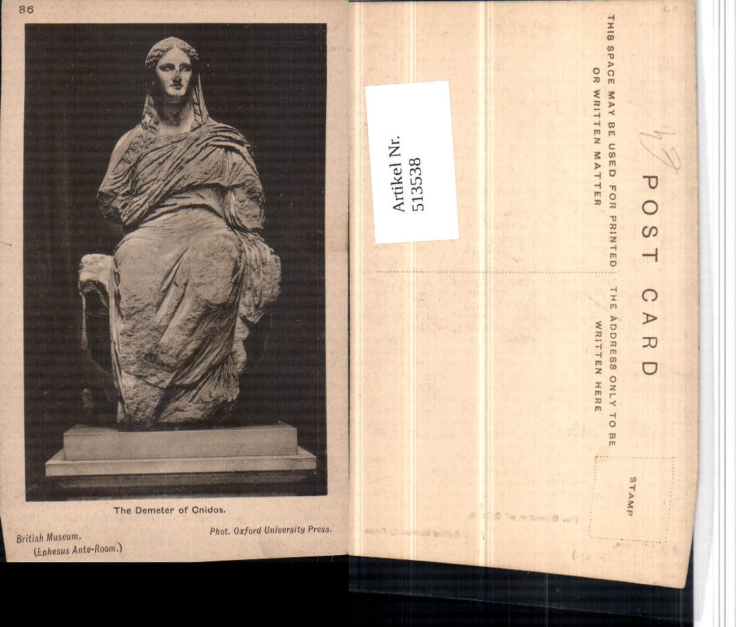 513538,British Museum Demeter of Cnidos Statue