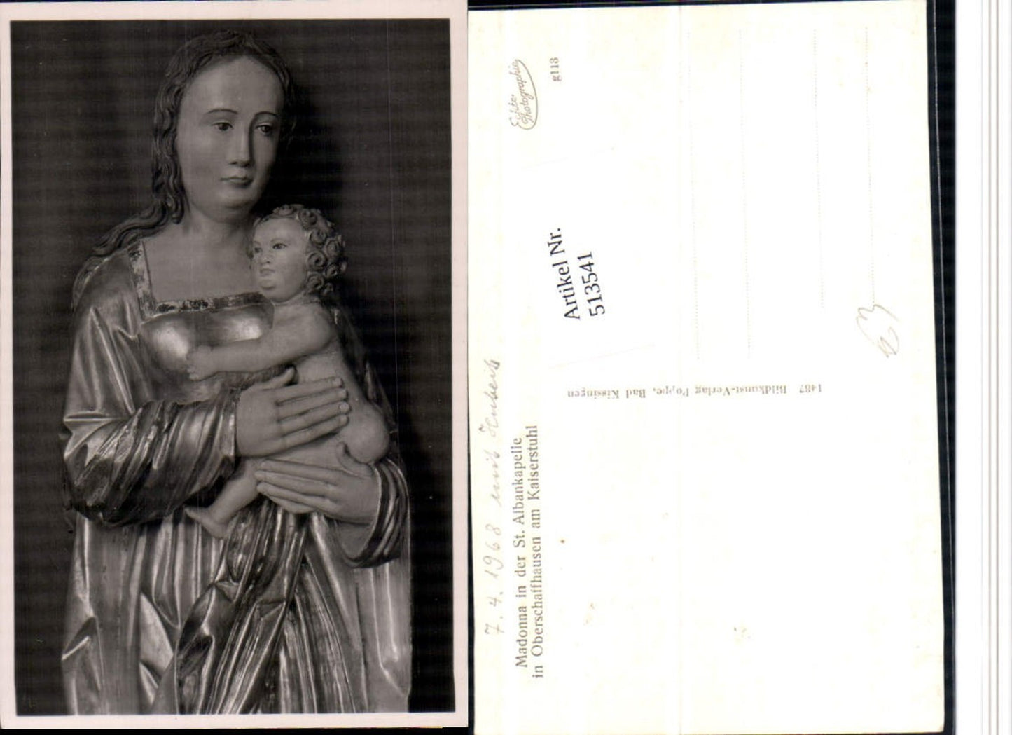 513541,Oberschaffhausen St. Albankapelle Madonna Statue Figur
