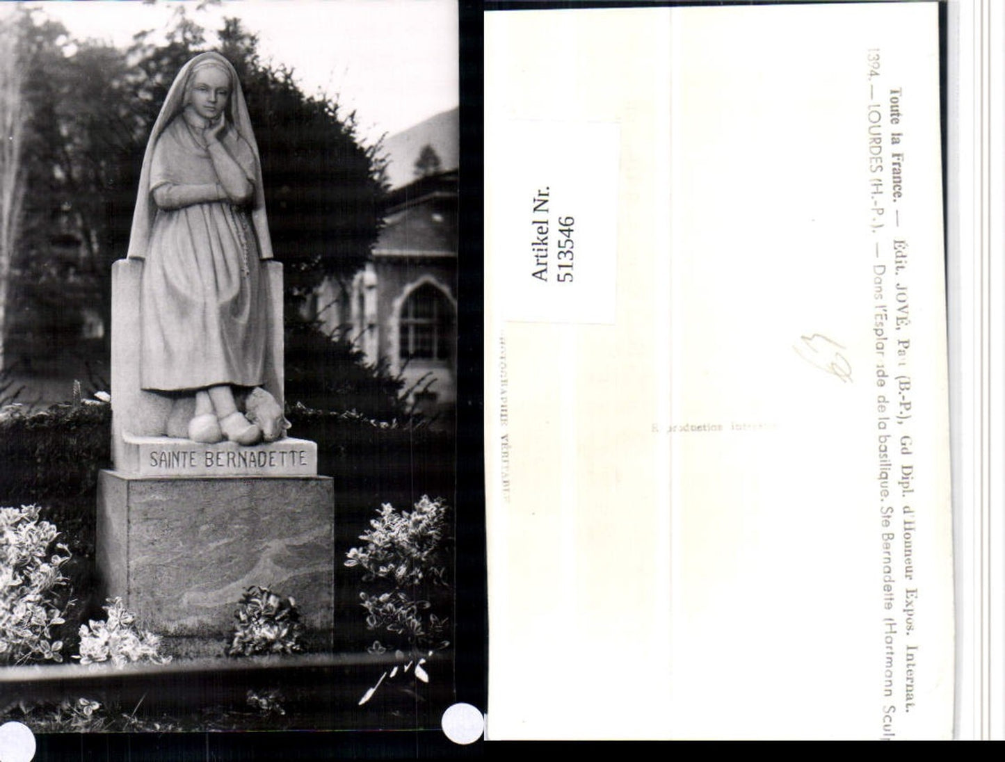513546,Lourdes Ste Bernadette Statue Figur